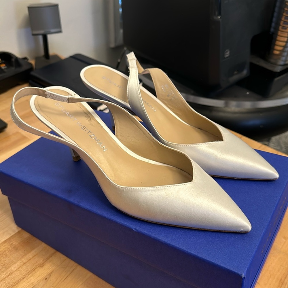 Eva 75 Slingback - Worn once Stuart Weitzman wedding shoes